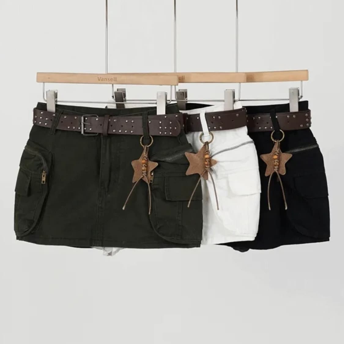 에이블리 스타 키링 벨트 카고 스커트 상품이미지3