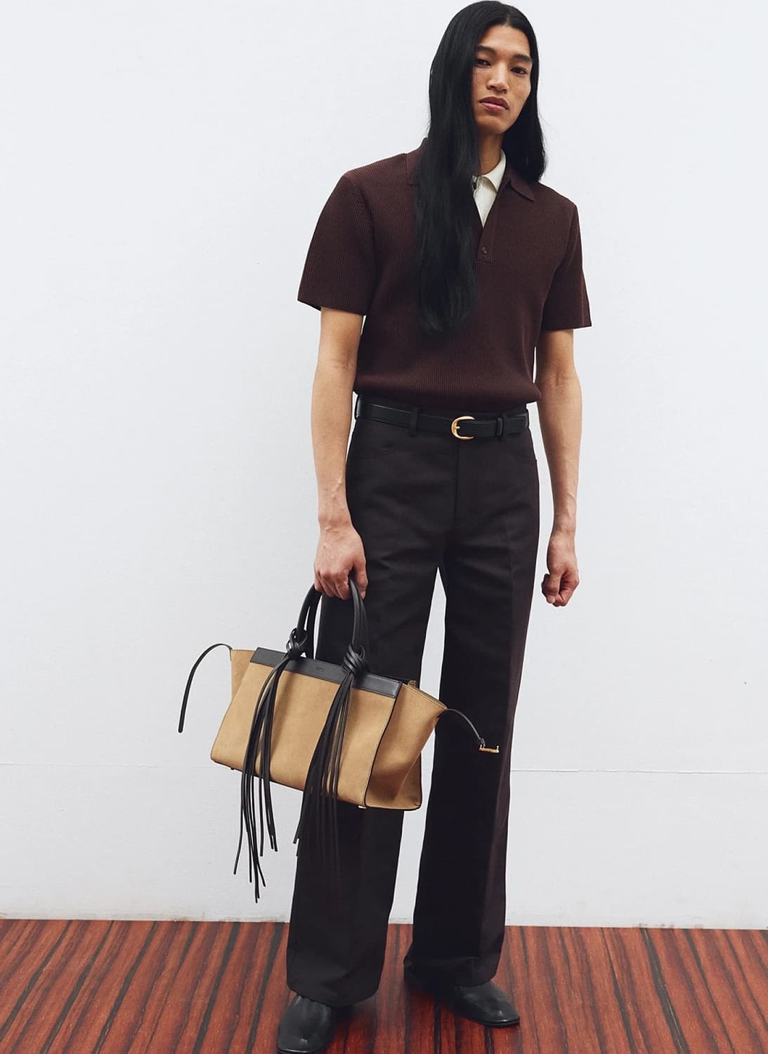 렉토 25SS 컴팩트 클래식 폴로 니트 브라운 상품이미지6