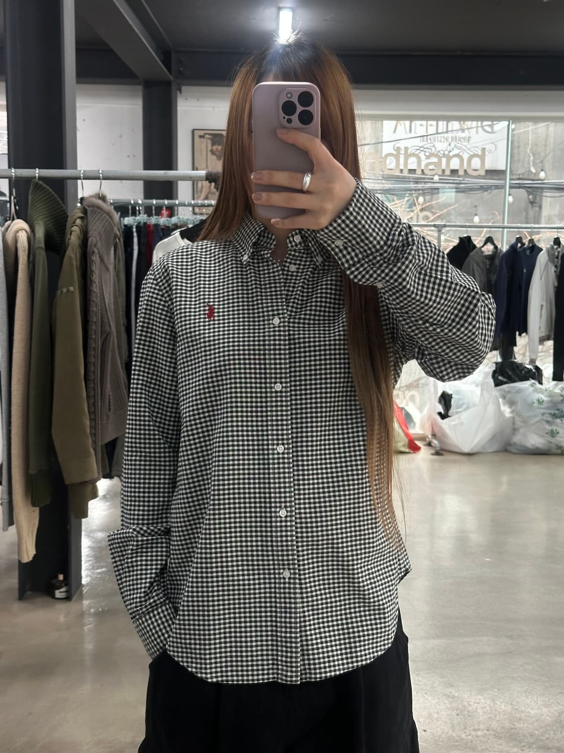 폴로랄프로렌 깅엄 체크 버튼다운 셔츠 상품이미지1