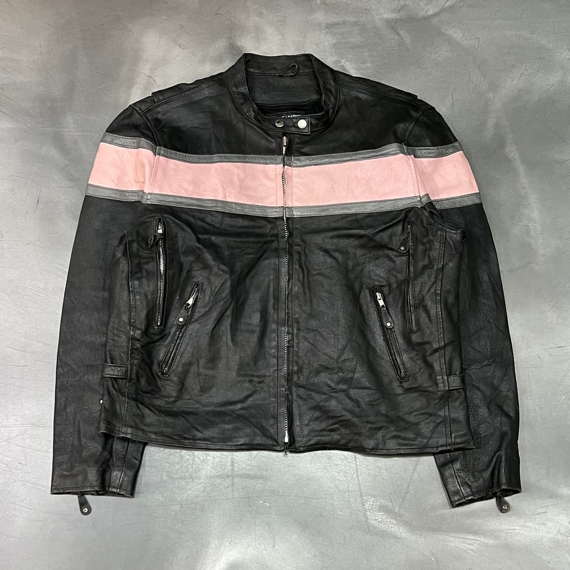  와일드웨어 배색 레더 자켓 y14922 상품이미지1