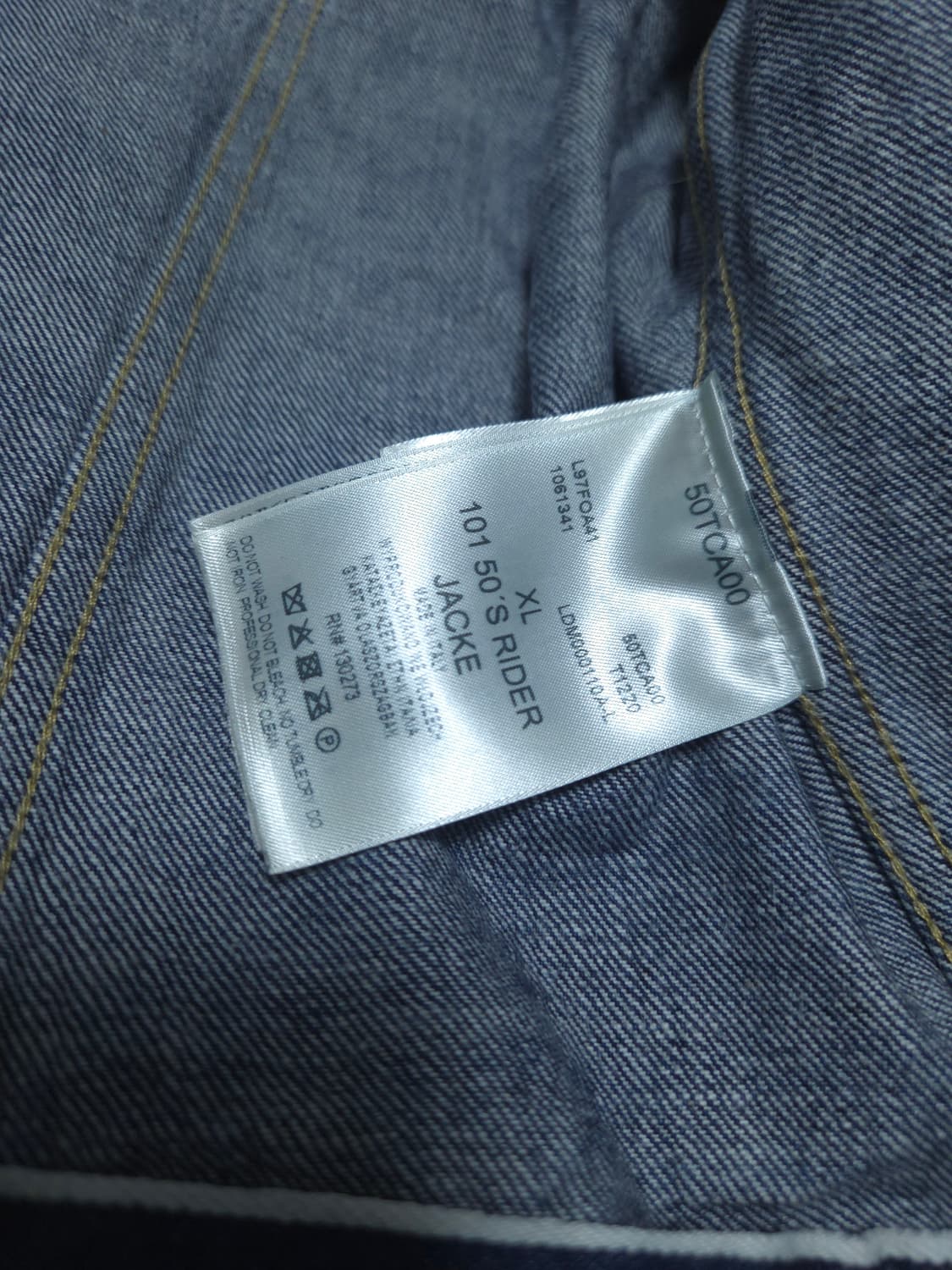 LEE 101J 50's 모델 복각 데님 라이더 재킷 XL사이즈 상품이미지7