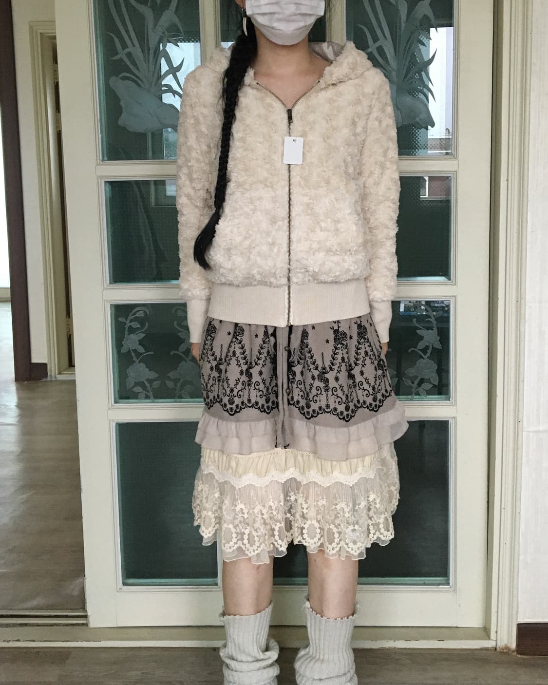 Fake fur hood zip up 상품이미지1