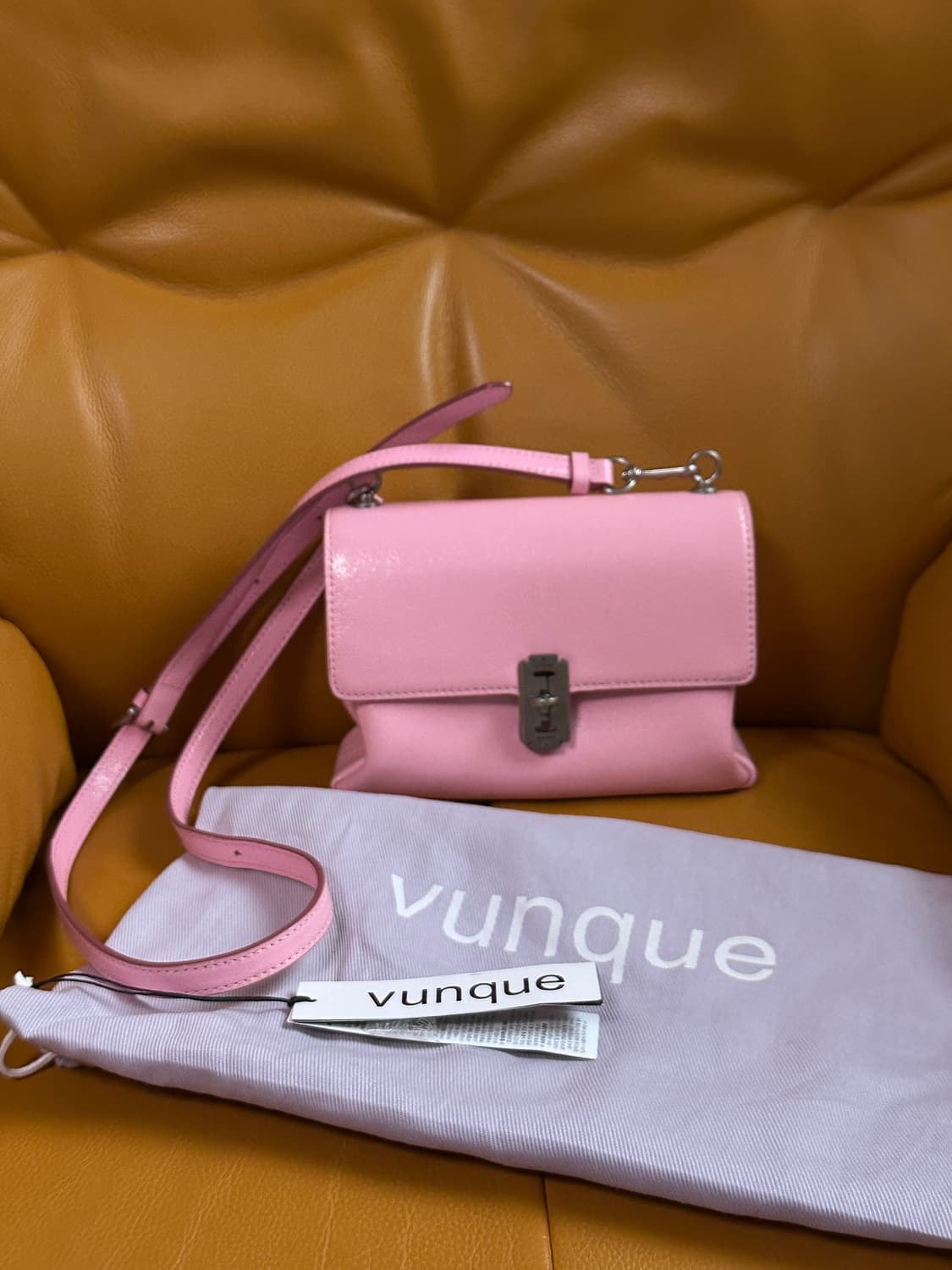 Vunque 분크 바게트 미니 크로스백 숄더백 핑크 상품이미지1