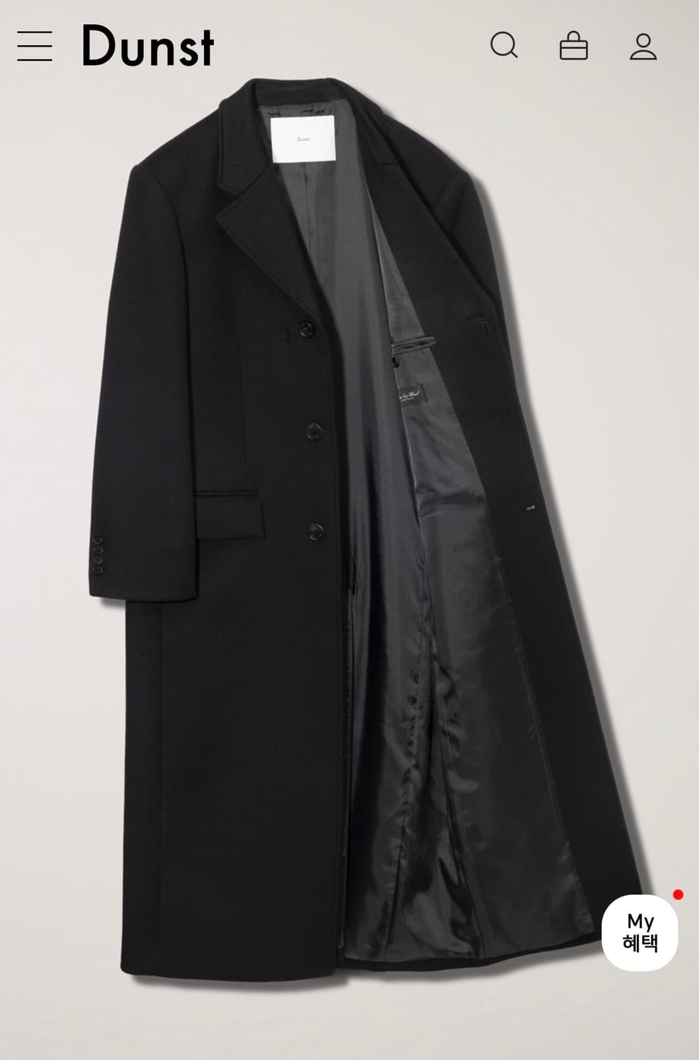 던스트 2-way 3 button cashmere coat 캐시미어 코트 상품이미지3