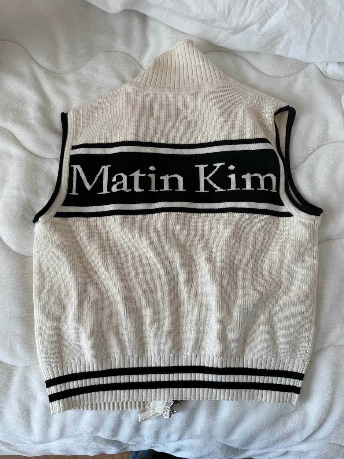 마뗑킴 스펠 포인트 니트 조끼 아이보리 (s) 상품이미지1