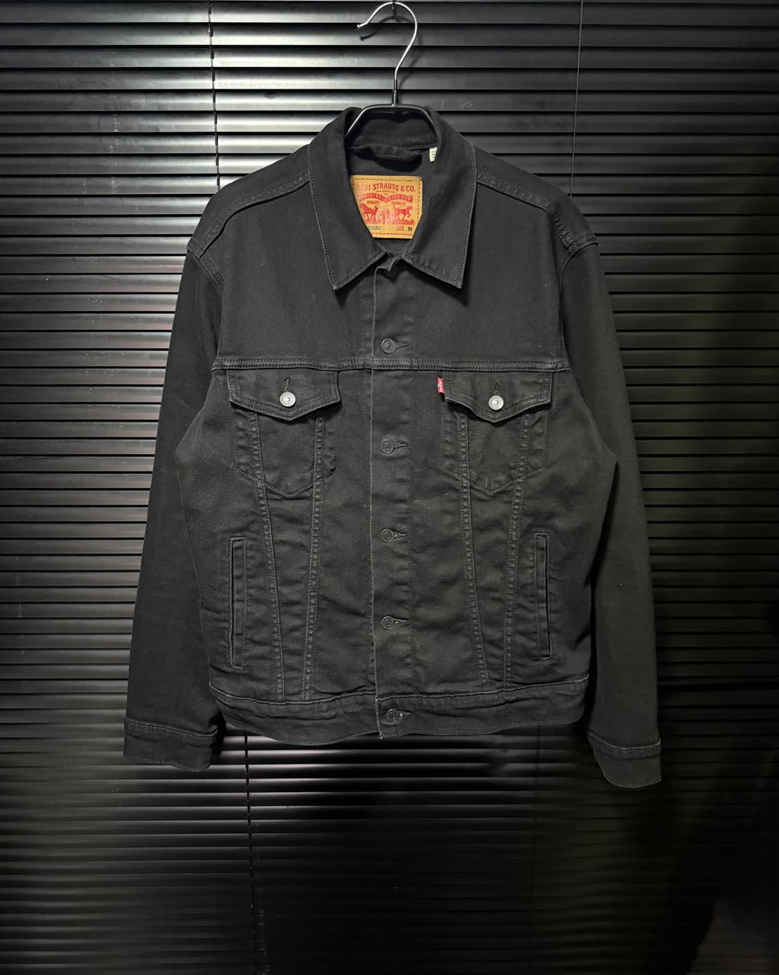 리바이스 스탠다드 블랙 데님 트러커 워크 자켓 M 95 레드탭 락시크 상품이미지2