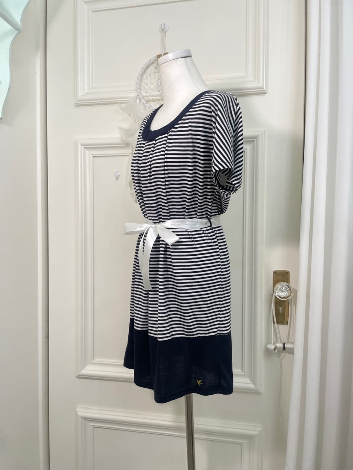 navy white stripe cotton midi opc 상품이미지2