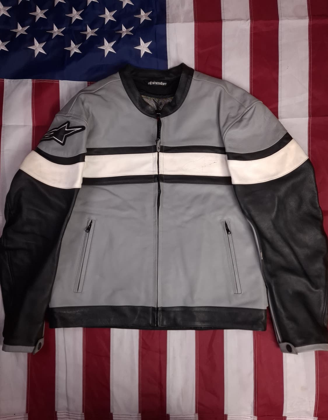 오리지날 알파인스타 리얼레더 레이싱 라이더자켓 상품이미지3