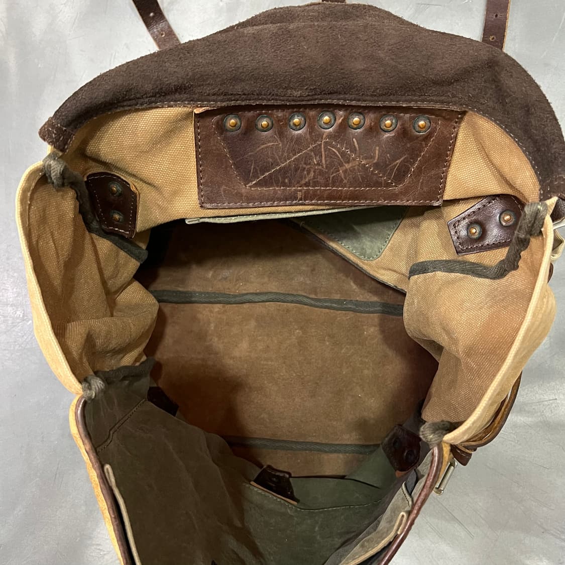  더블알엘 캔버스 레더 백 y14578 상품이미지6