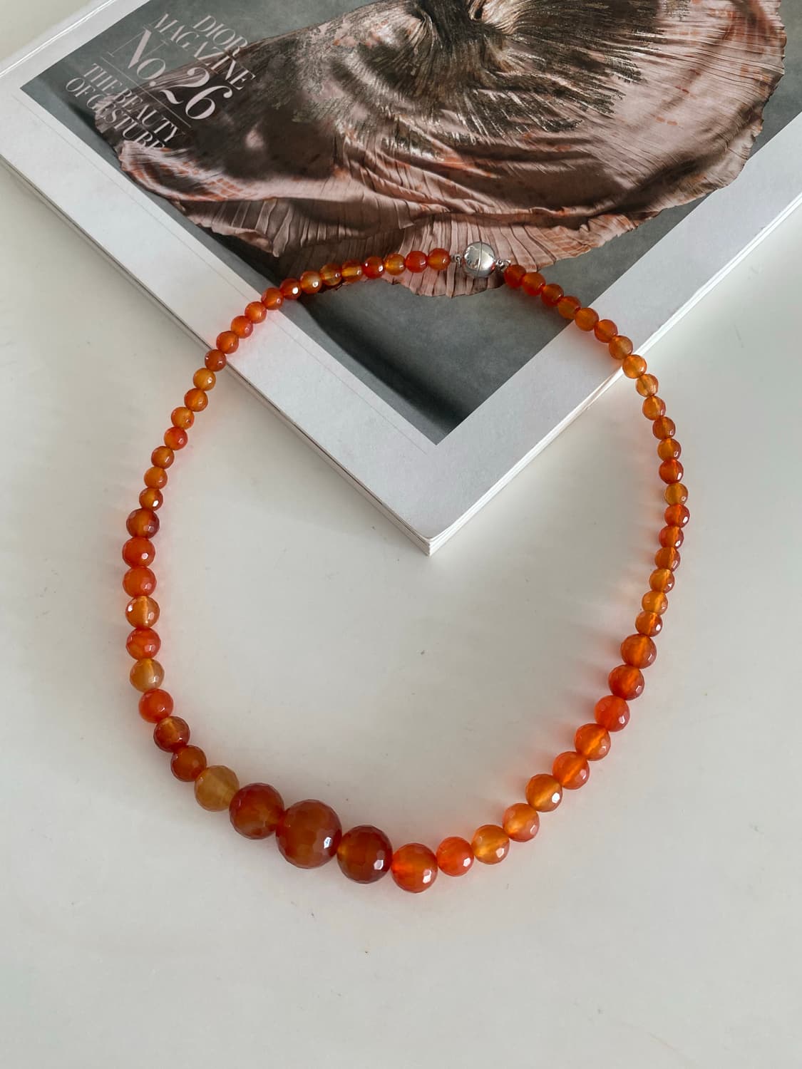 빈티지 카넬리언 비드 네크리스 목걸이 원석 상품이미지4