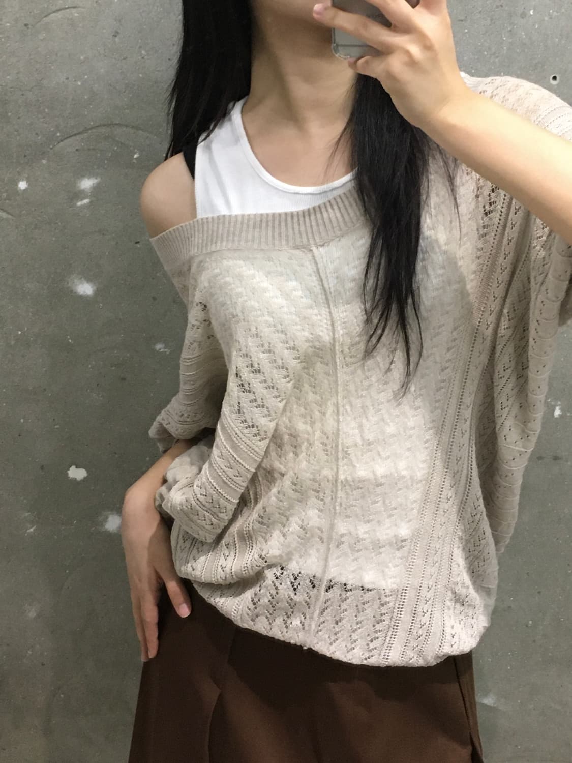 Junya Watanabe 준야와타나베 베이지 펀칭 니트 상품이미지2