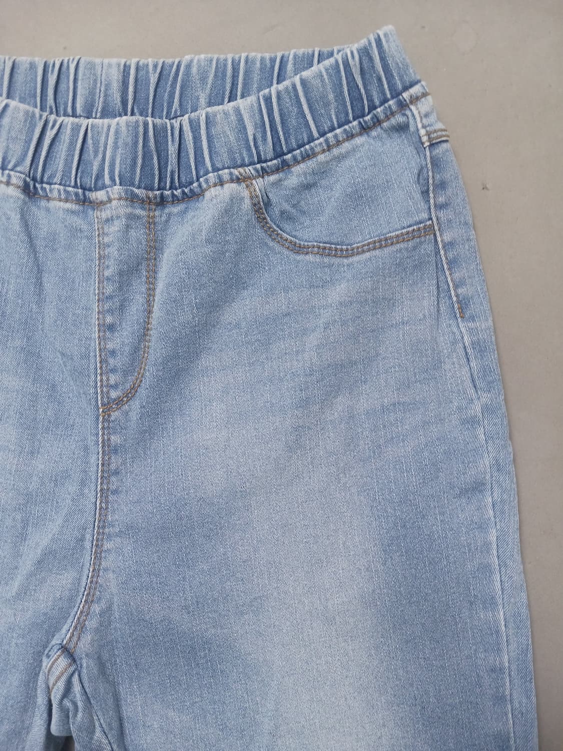 [34] 제이바이케이 연청 풀밴딩 스판 컷팅진 청바지 상품이미지4