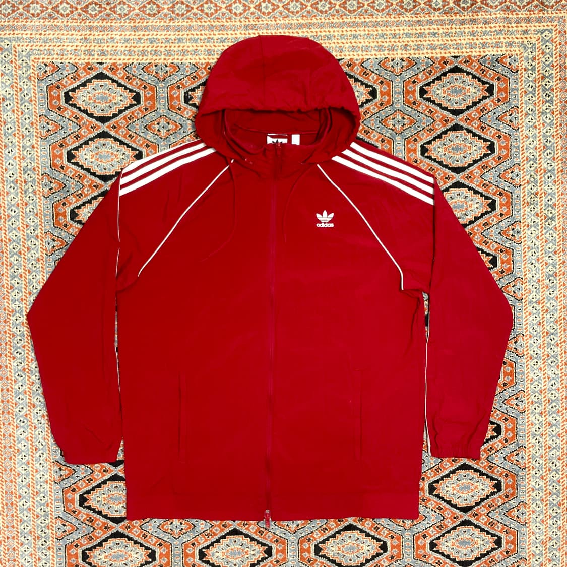 아디다스 오리지날 삼선 레드 바람막이 점퍼 남성3XL 상품이미지1