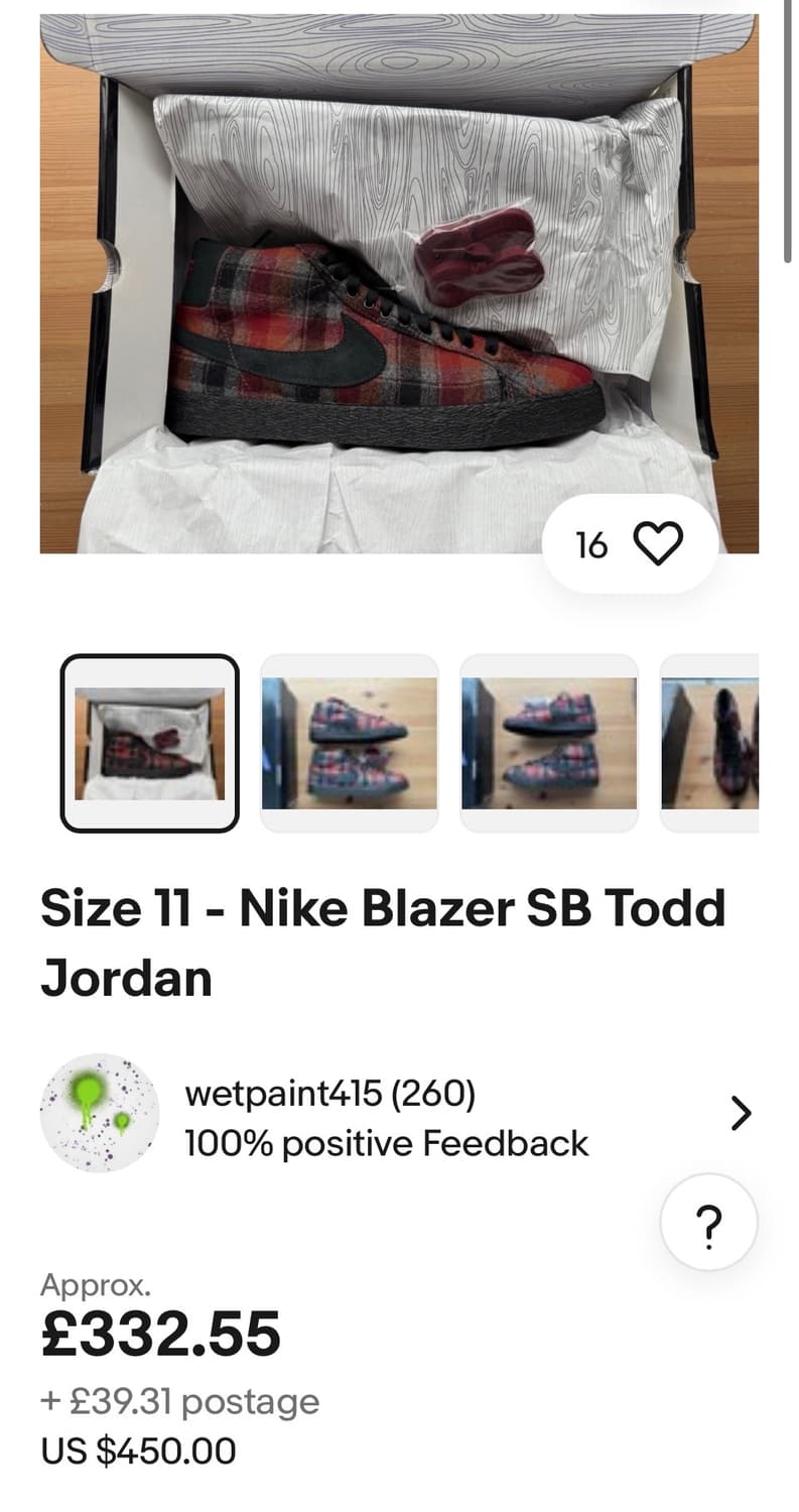 나이키 SB 블레이저 토드 조던 310801-601 (290) 상품이미지9