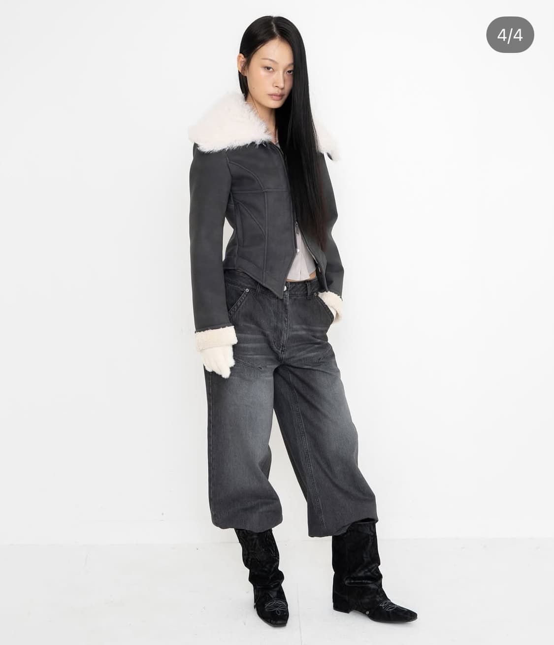 2000아카이브 알렉스 퍼 무스탕 자켓 카키 1사이즈 상품이미지8