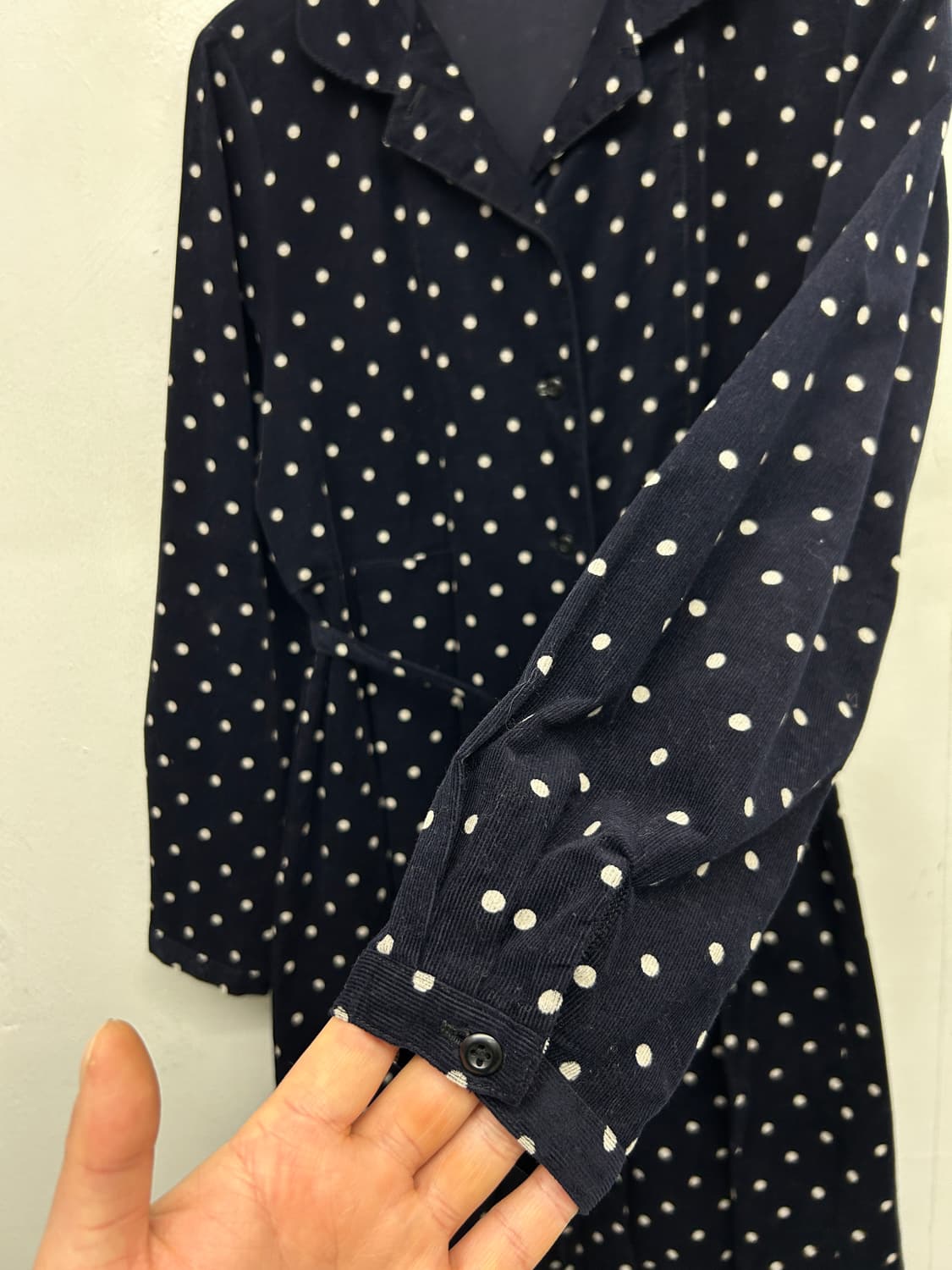 MINATONO TENRANKAI 코듀로이 도트 원피스 상품이미지4