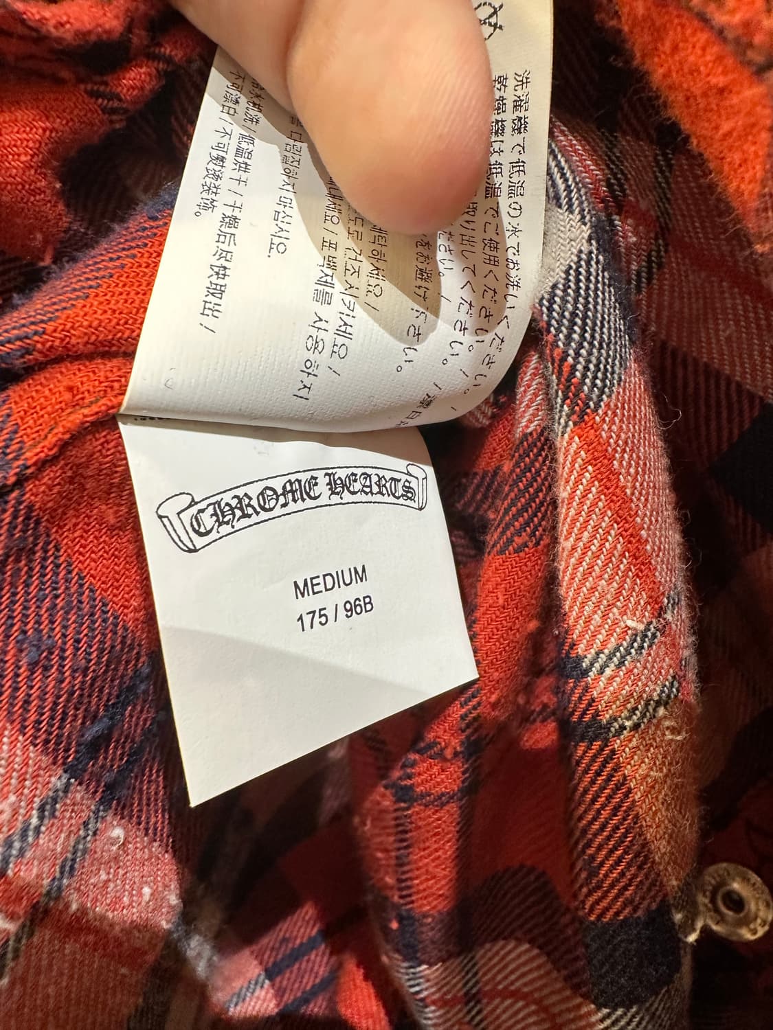 크롬하츠 루스앤리스 레더패치 체크셔츠 M 상품이미지3