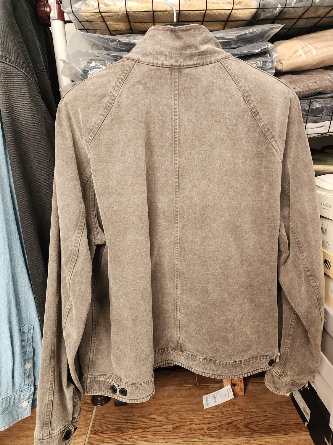 [XL][새상품] 아트이프액츠 가먼트 다이드 헤링턴 자켓 머드 브라운 상품이미지4