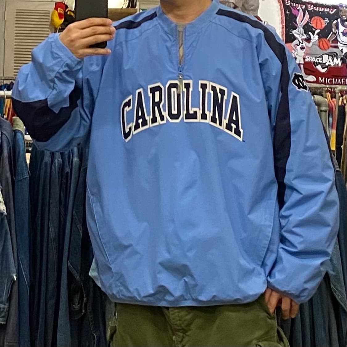 새상품90s 마제스틱 노스캐롤라이나 UNC 아노락바막 상품이미지2