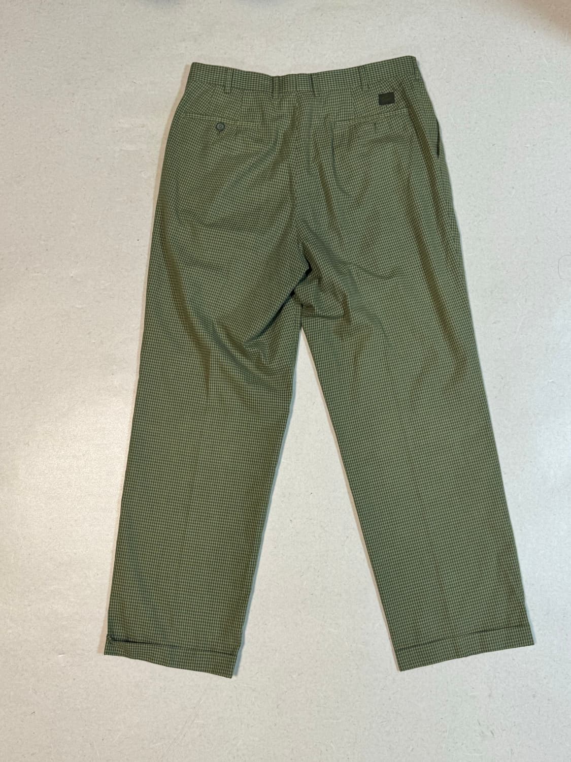 라코스테 빈티지 그린 체크 슬랙스 골프 바지 면 투턱 팬츠 상품이미지2