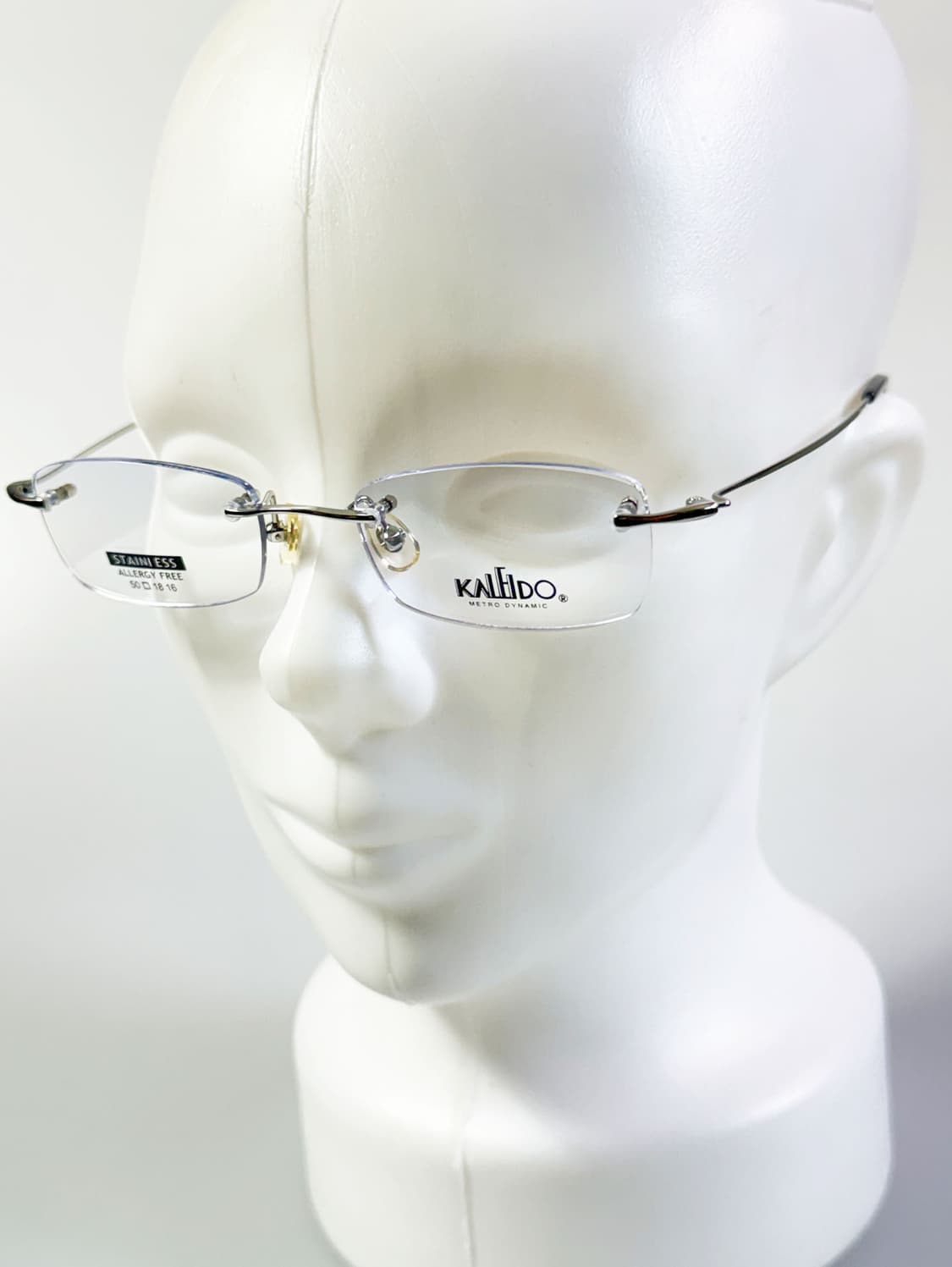 90s KALEIDO 실버 무테 스퀘어 메탈 빈티지 안경 상품이미지8