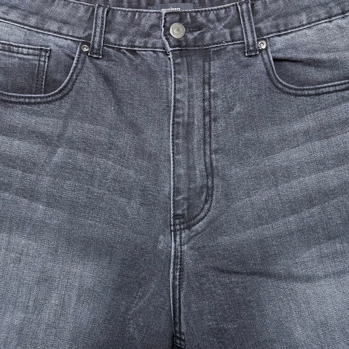 무신사 스탠다드 빅 브러쉬 엑스트라 와이드 데님 팬츠 [블랙] 상품이미지4