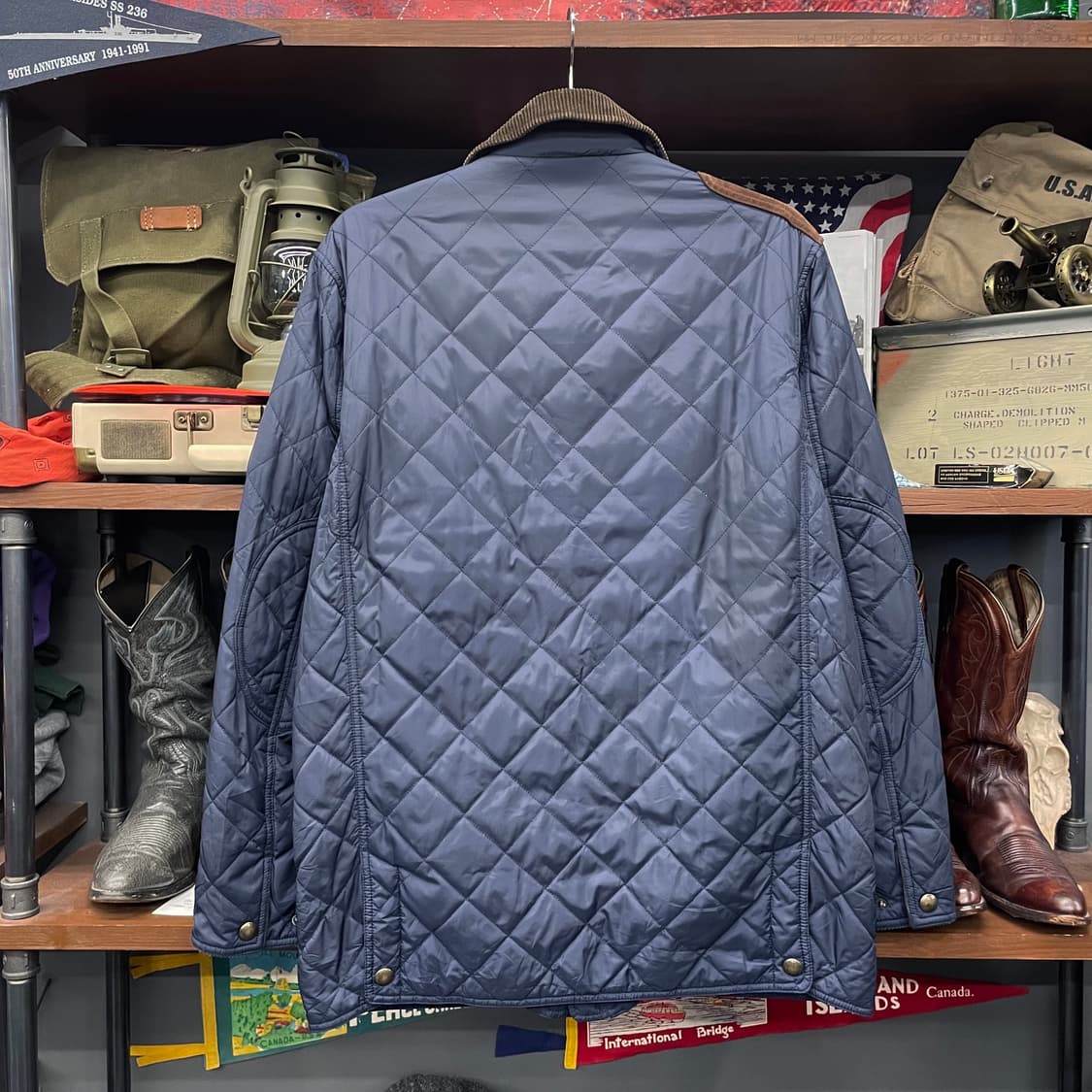 폴로 랄프로렌 버클 넥 스웨이드 패치 코듀로이 넥 퀼팅 헌팅 자켓 상품이미지2