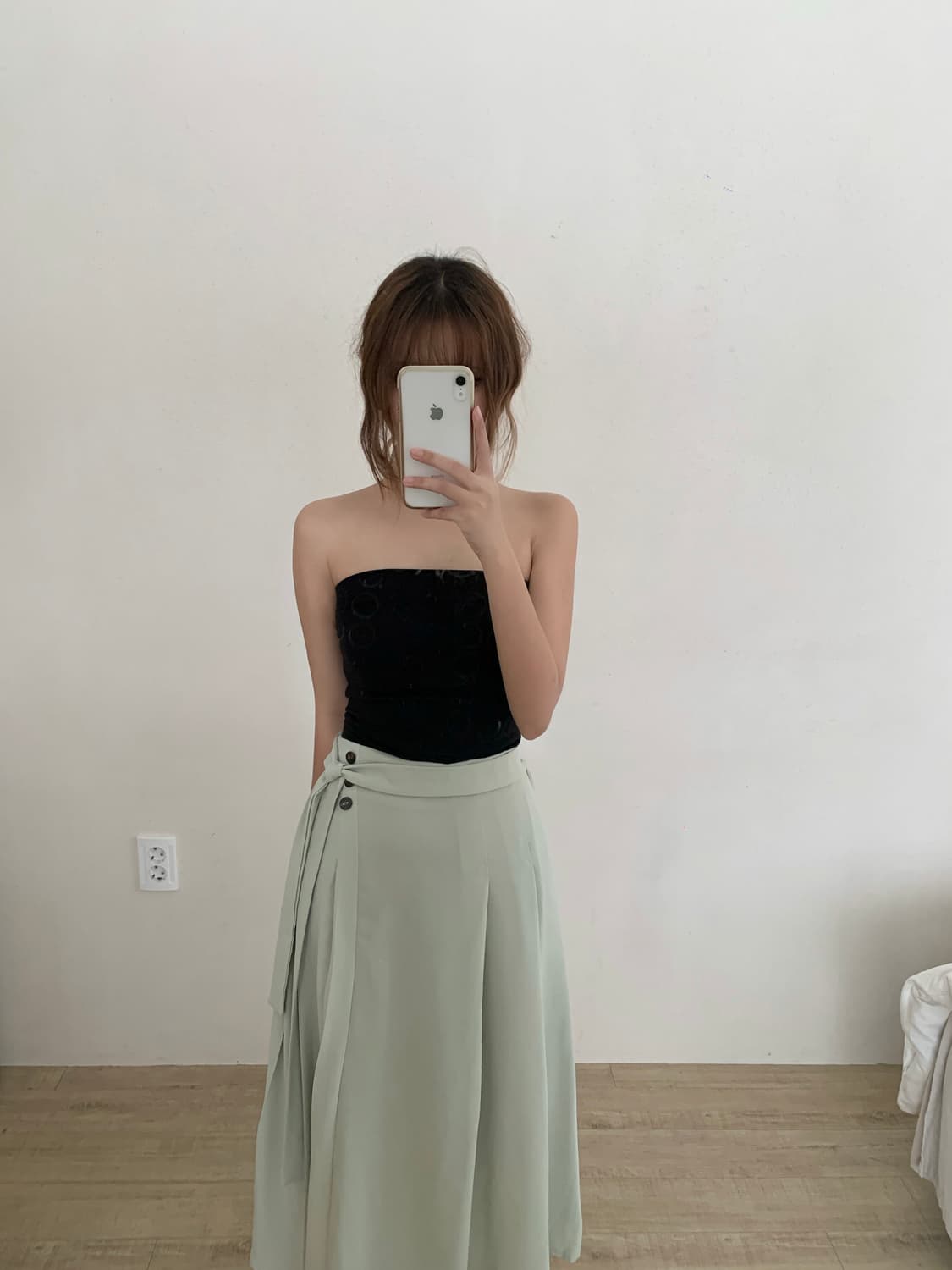 모리걸 히메카지 민트우유 플리츠 롱스커트  상품이미지2