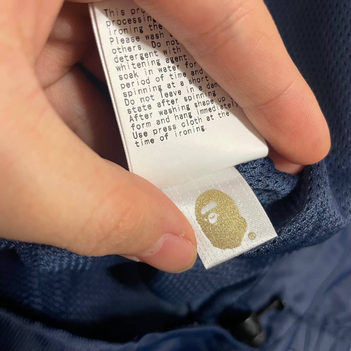 L) 베이프 로고 윈드브레이커 바람막이 자켓 네이비 상품이미지8