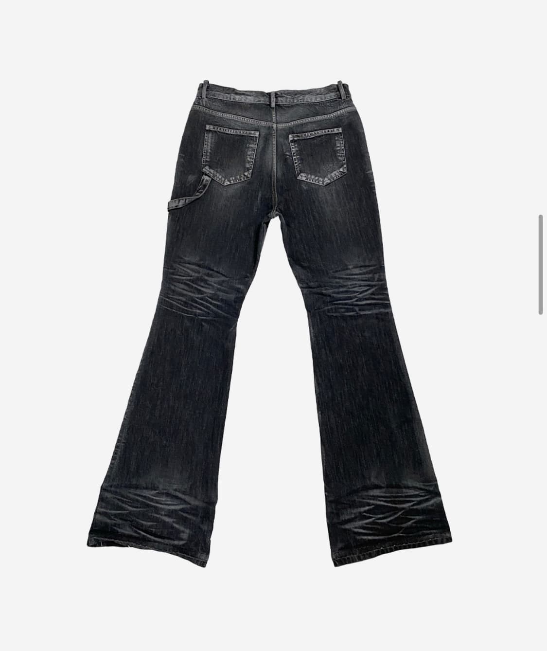 (구매)[2] 오엠오 글리터 코티드 플레어 진 워시드 블랙 상품이미지2