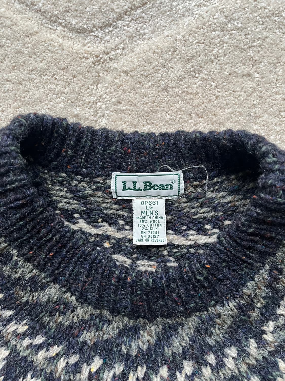 90s 엘엘빈 울 실크 페어아일 니트 (105) 상품이미지4