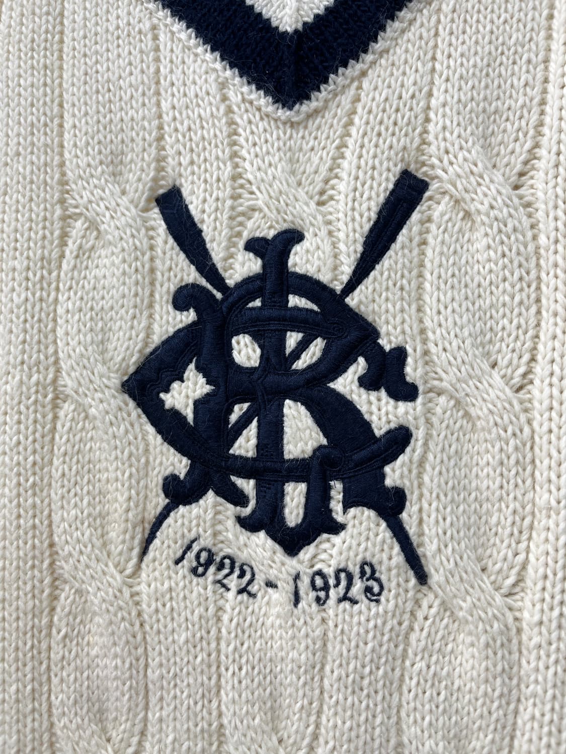 폴로 랄프로렌 캐시미어 코튼 1922-1923 로잉클럽 크리켓 니트베스트 상품이미지5