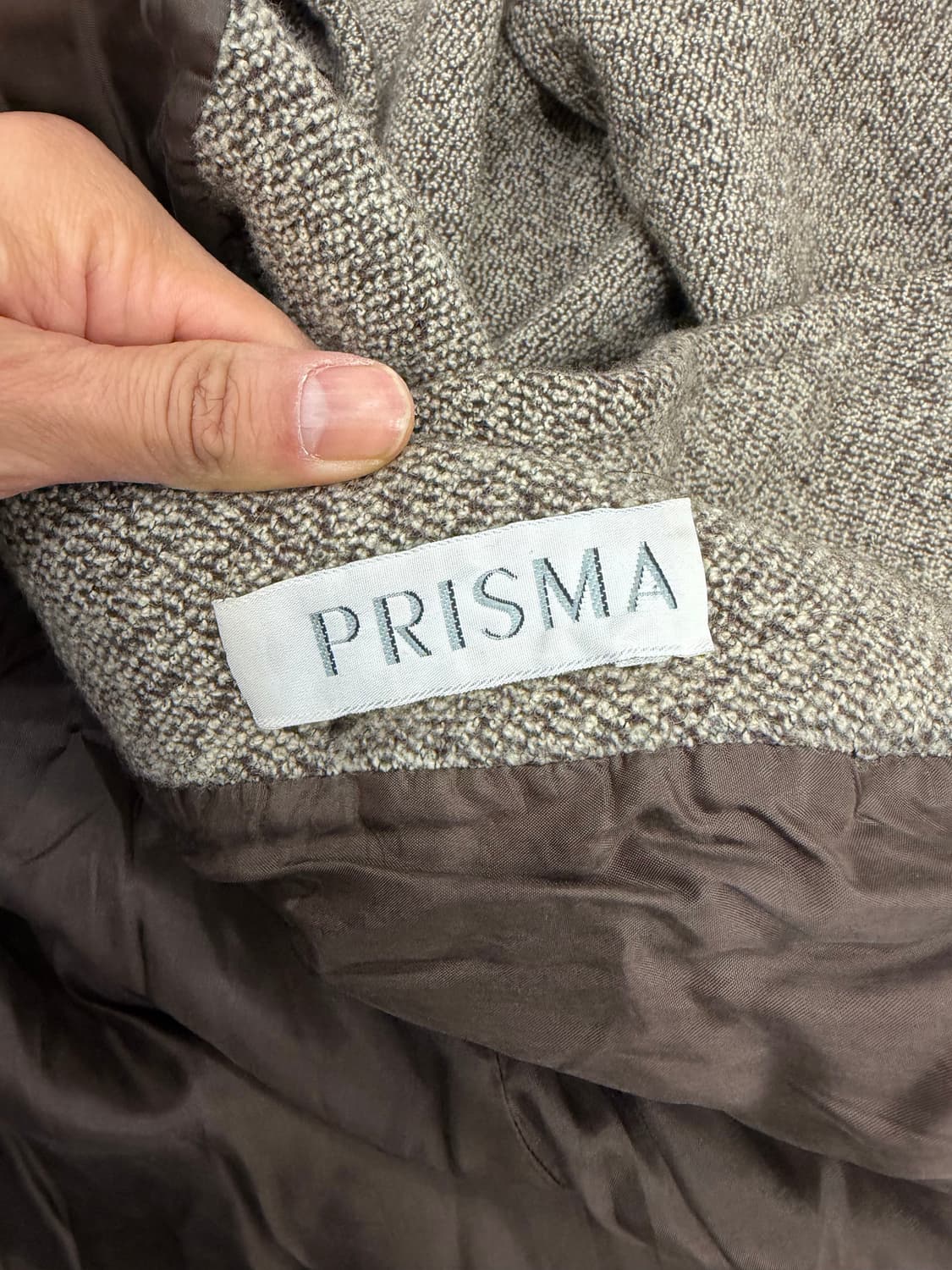 정품) PRISMA 프리스마 헤링본 더블 버튼 코트 38(55-66) 상품이미지7