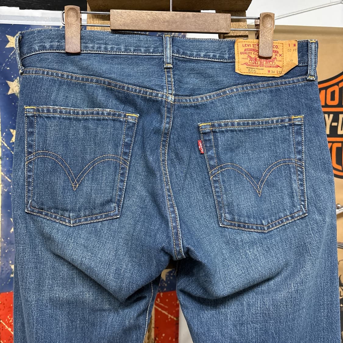 00s 리바이스 재팬라인 505 레귤러핏 켓브러쉬 데님팬츠 N905 상품이미지6