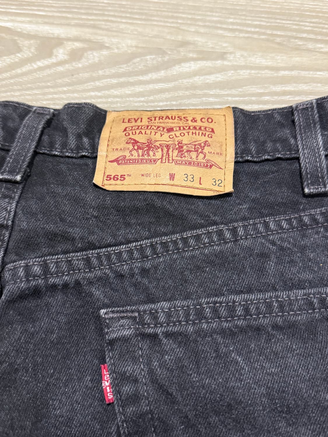 90s 리바이스 565 블랙 33x32 USA made 상품이미지3