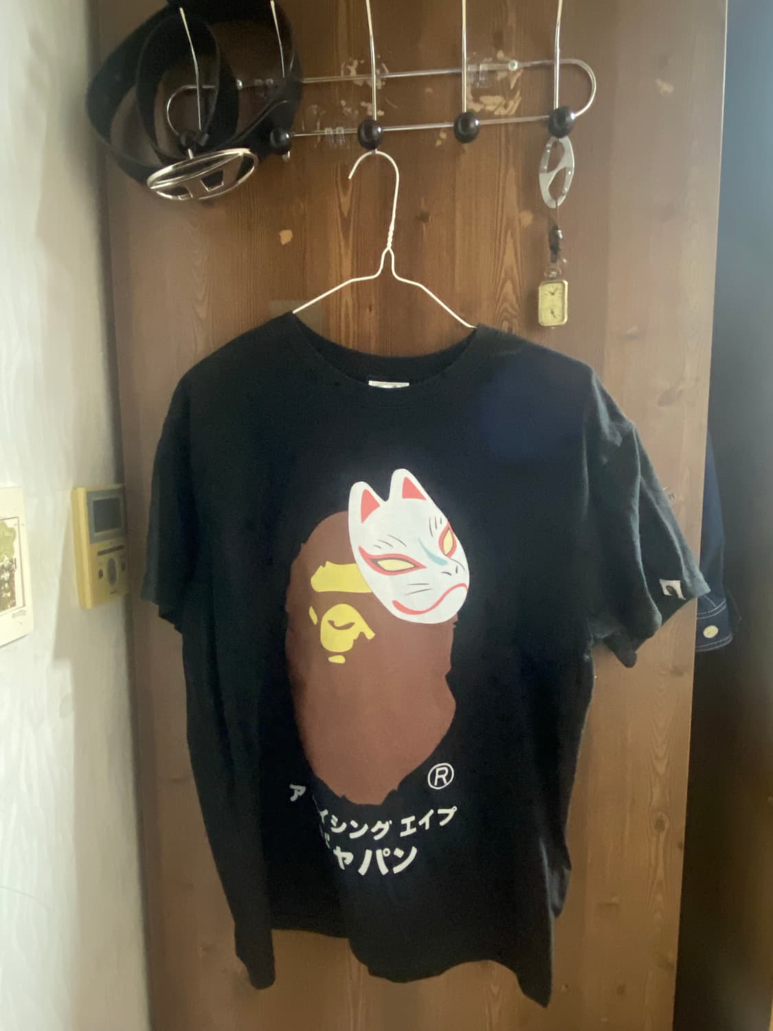 베이프 재패니즈 폭스 마스크 티셔츠 블랙 상품이미지1