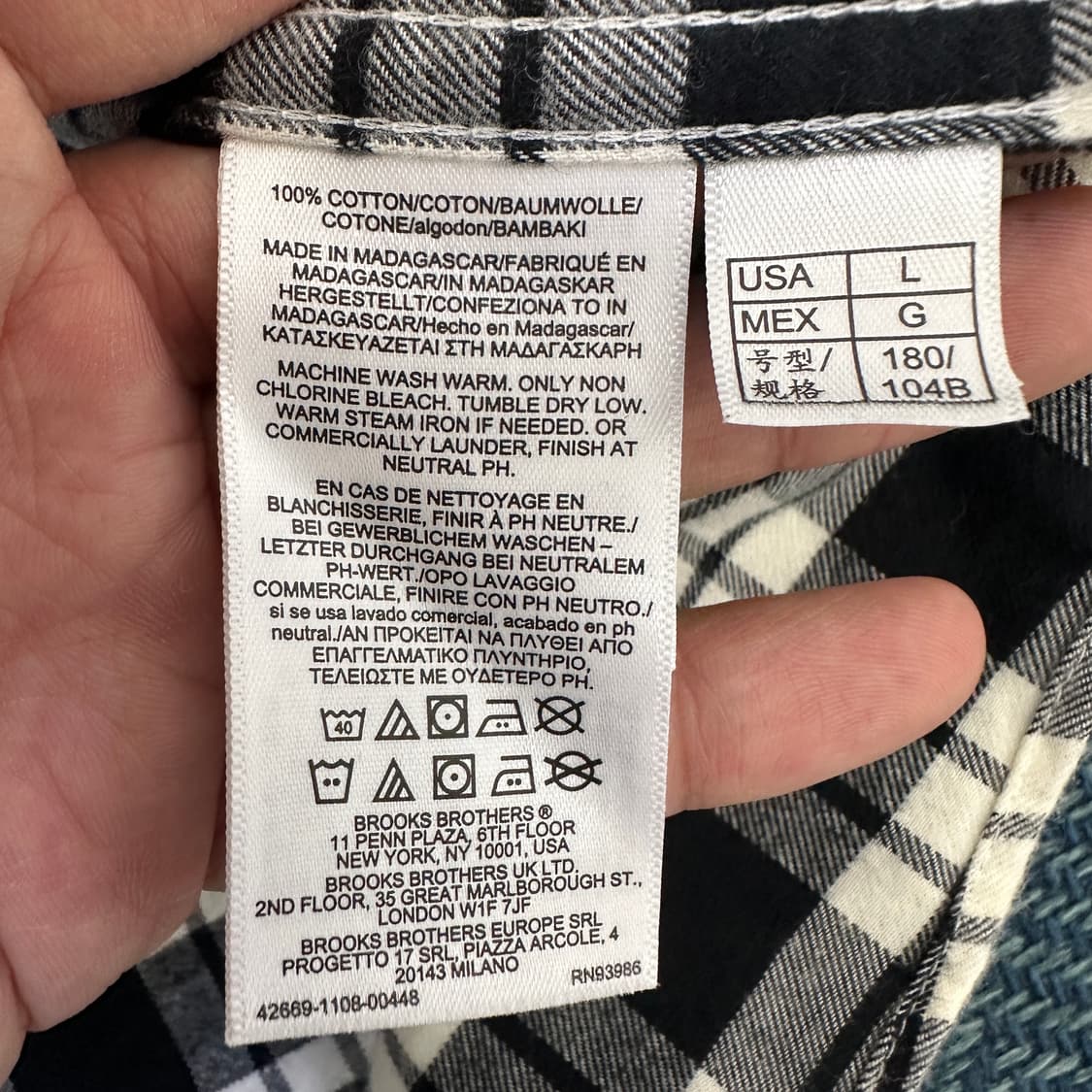 [L] 브룩스브라더스 체크 셔츠 상품이미지3