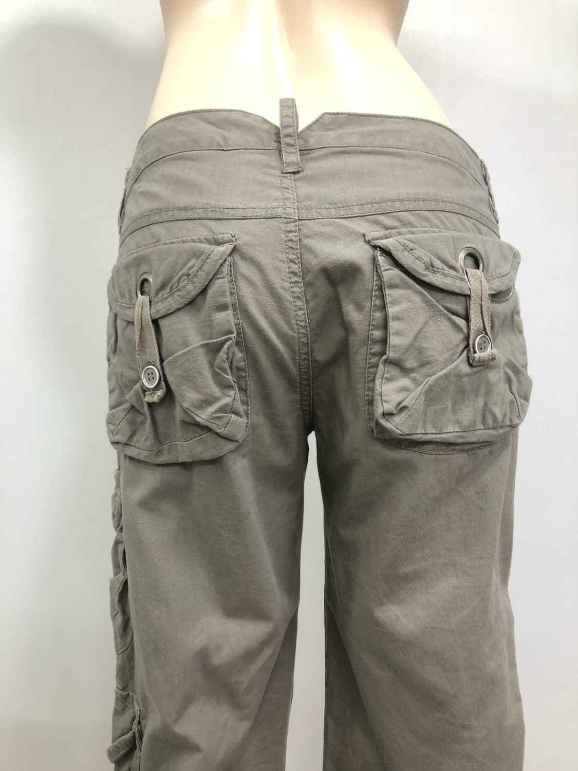 khaki beige shirring cargo pants 상품이미지5