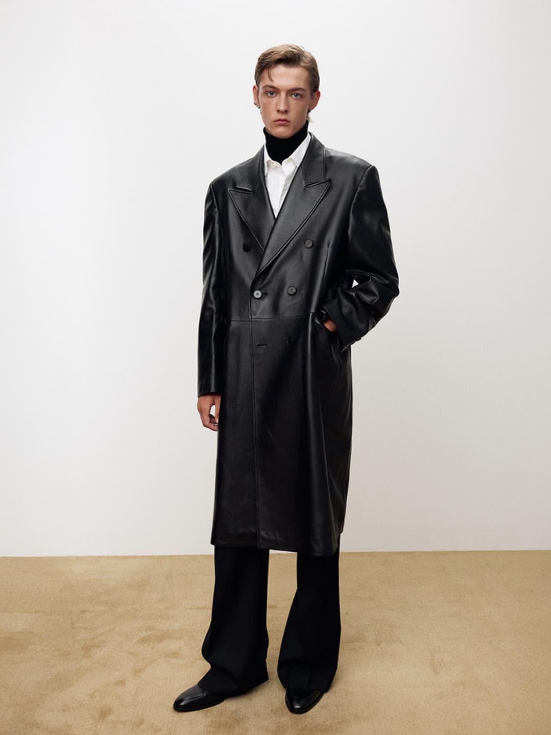 (M)토니웩 레더 더블코트 상품이미지1