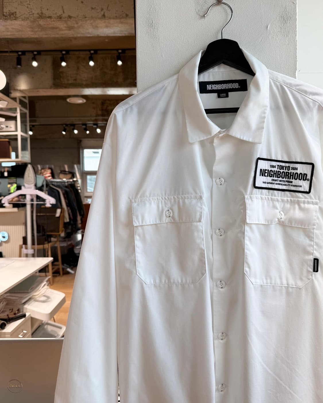 네이버후드 화이트 클래식 워크 셔츠  상품이미지4