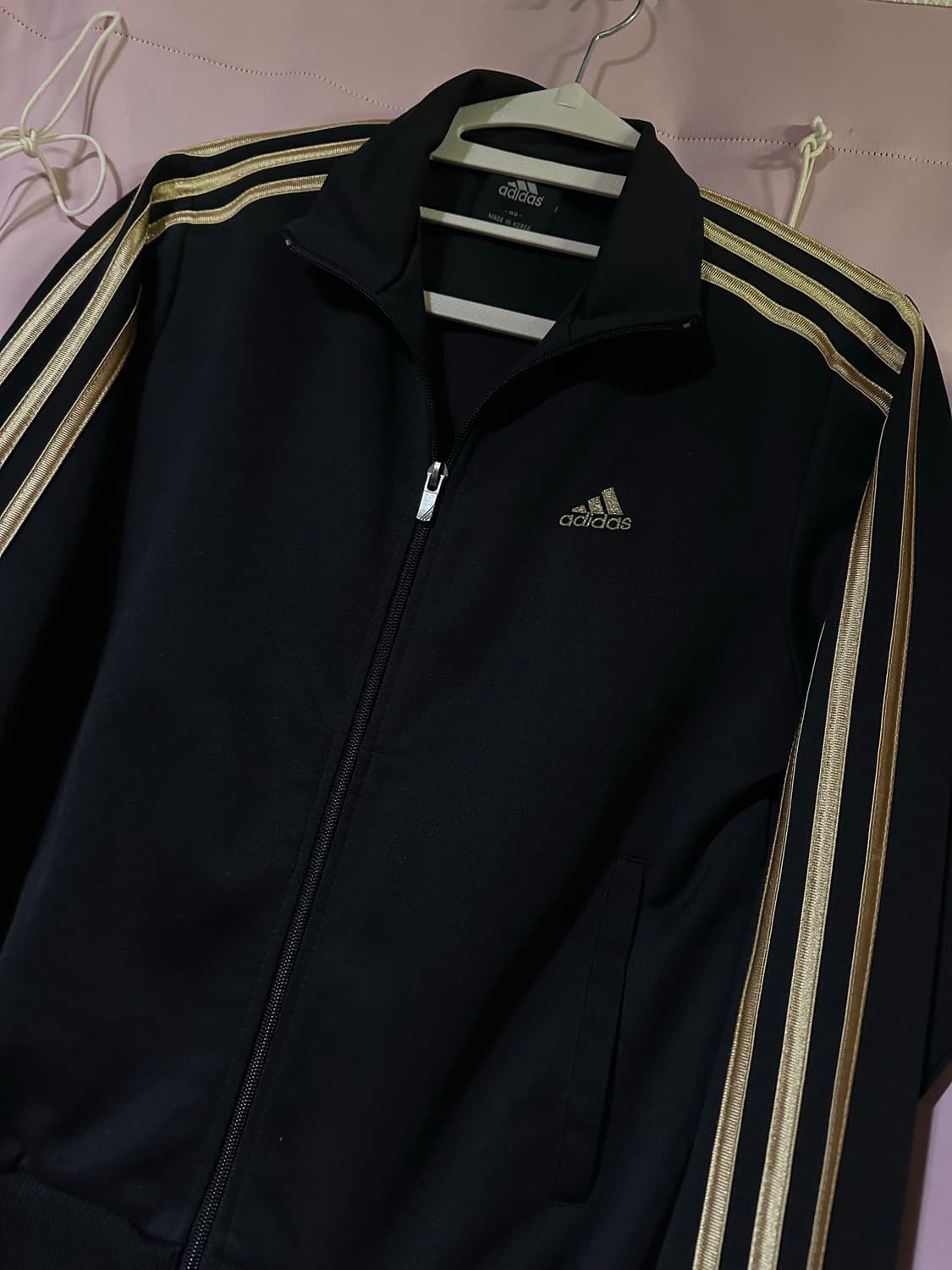 아디다스 져지 아디다스 삼선 검골 아디다스 블랙 골드 트랙탑 집업 상품이미지3
