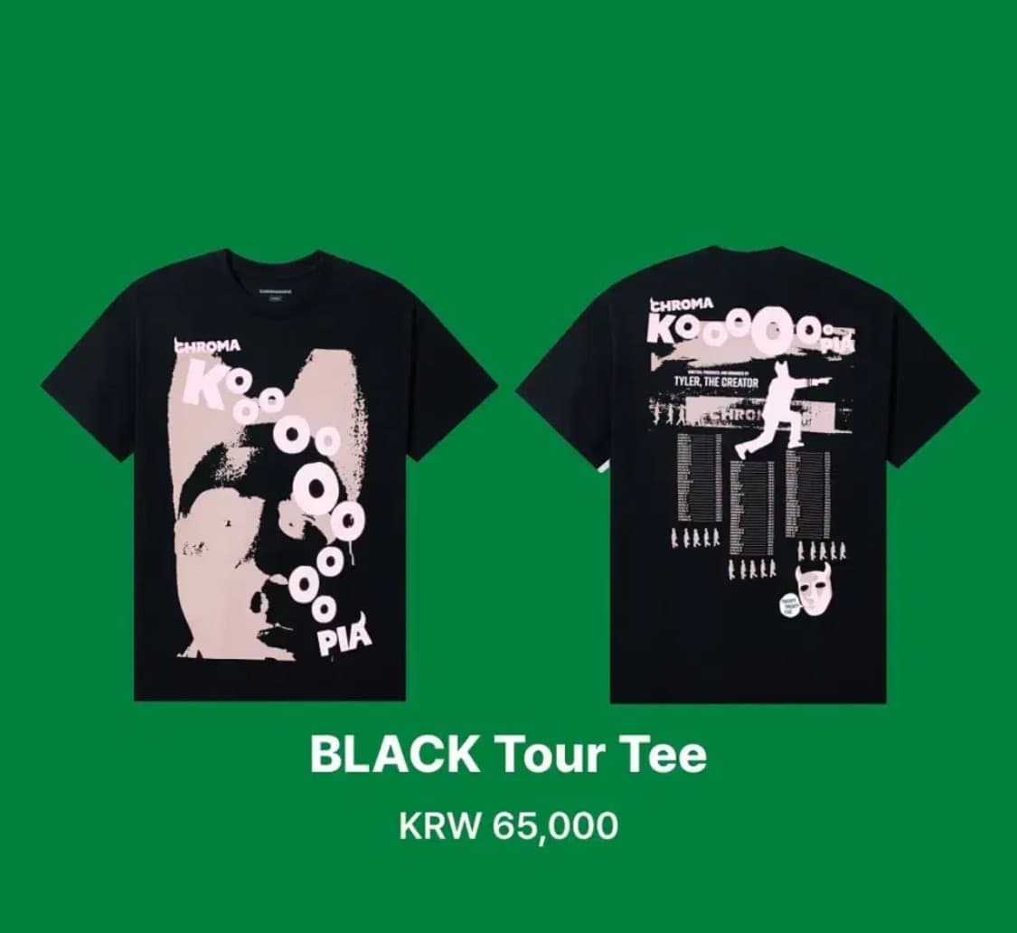 타일러 더 크리에이터 내한공연 머천 반팔 블랙 L 상품이미지1