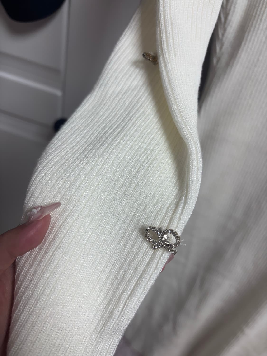 미국 빈티지 아이보리 니트 미시룩 딱붙 롱원피스 상품이미지2