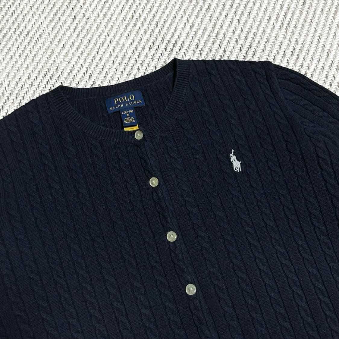 [S] Polo 폴로 랄프로렌 우먼즈 네이비 케이블 니트 가디건 상품이미지2