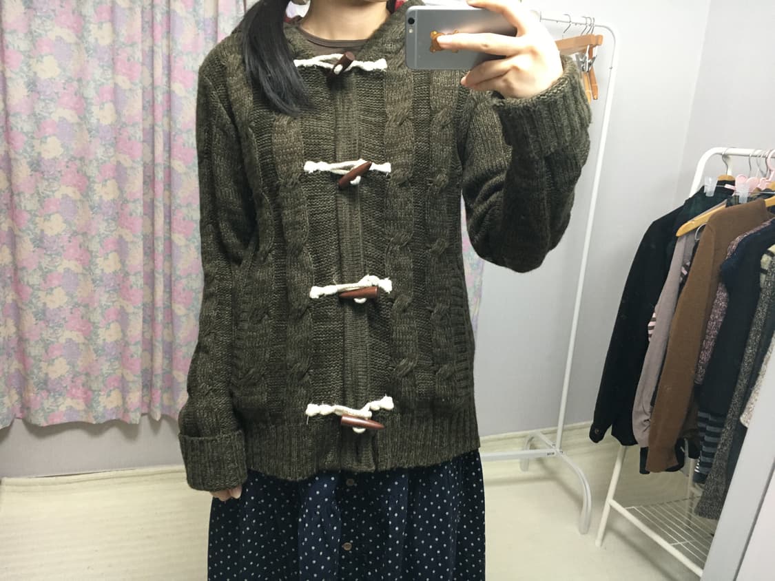 카키 브라운 떡볶이 가디건 상품이미지8