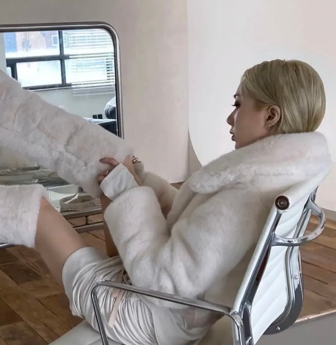 카시코 아이보리 퍼 볼레로 자켓 상품이미지2