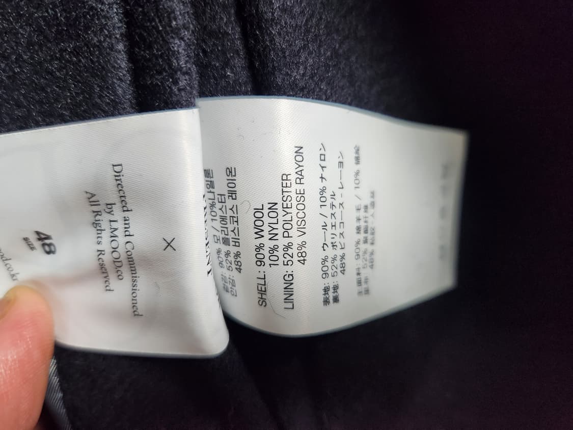 엘무드 숏더블코트 딥네이비 48사이즈 상품이미지3