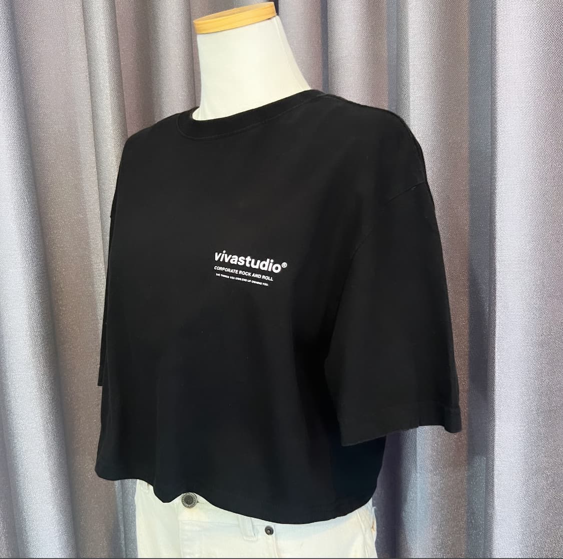 비바스튜디오 빈티지 반팔 크롭 리폼 상품이미지1