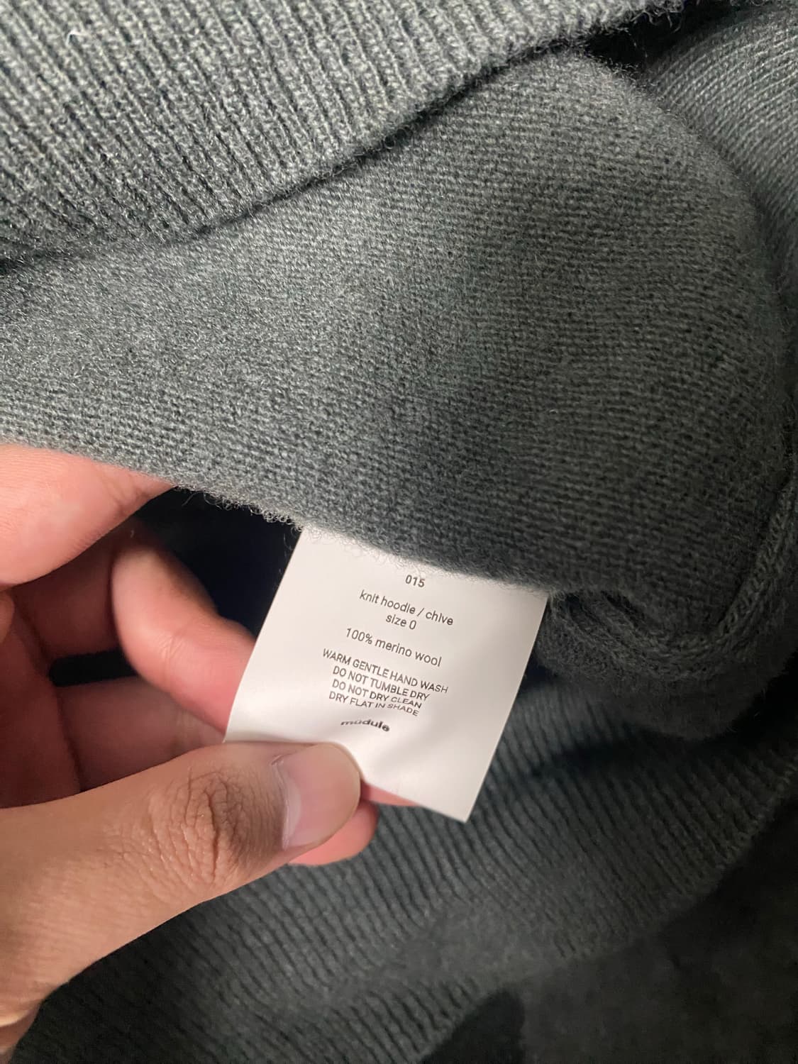 머듈 니트후드 chive 0size 상품이미지3