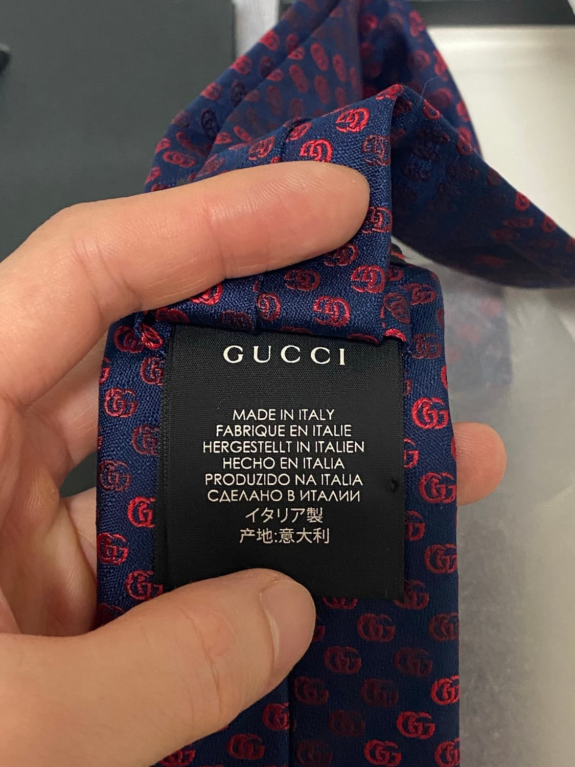 구찌 GG 로고 실크 넥타이 상품이미지3